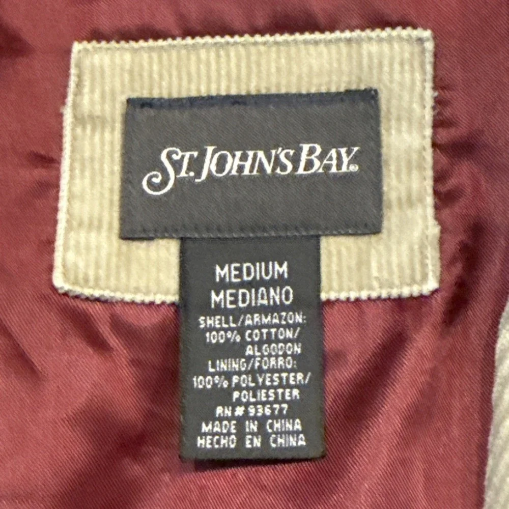 St John's Bay Men's Medium Corduroy Blazer Sport Coat Tan